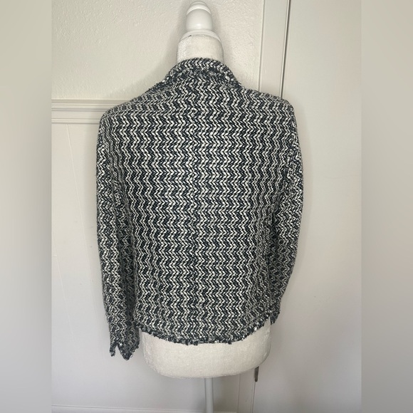 Anne Klein Black and White Blazer with Geometric Pattern 10P - Picture 3 of 14
